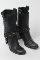 Tommy Hilfiger Black High Heel Cowboy Boots (Sz. 5.5) 1287