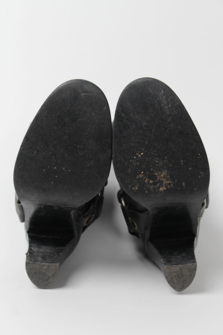Tommy Hilfiger Black High Heel Cowboy Boots (Sz. 5.5) 1287