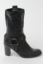 Tommy Hilfiger Black High Heel Cowboy Boots (Sz. 5.5) 1287