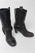 Tommy Hilfiger Black High Heel Cowboy Boots (Sz. 5.5) 1287