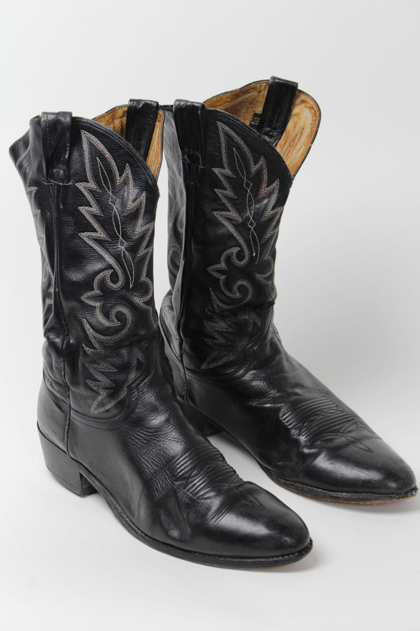 Black Cowboy Boots (Sz. 10.5 E) 1288