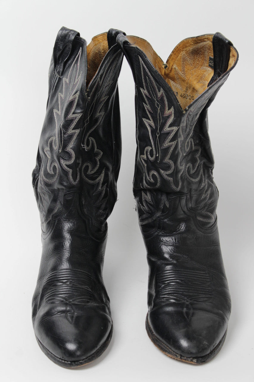 Black Cowboy Boots (Sz. 10.5 E) 1288