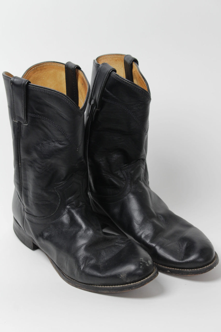 Black Justin Cowboy Boots (Sz. 10) 1289