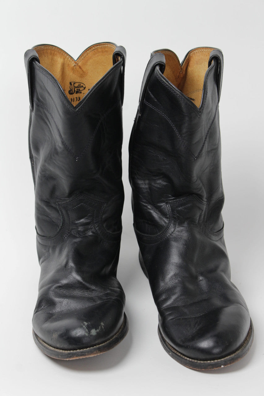 Black Justin Cowboy Boots (Sz. 10) 1289