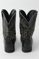 Black Textured Cowboy Boots (Sz. 9 D) 1293