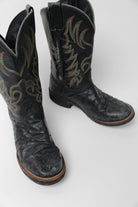 Black Textured Cowboy Boots (Sz. 9 D) 1293