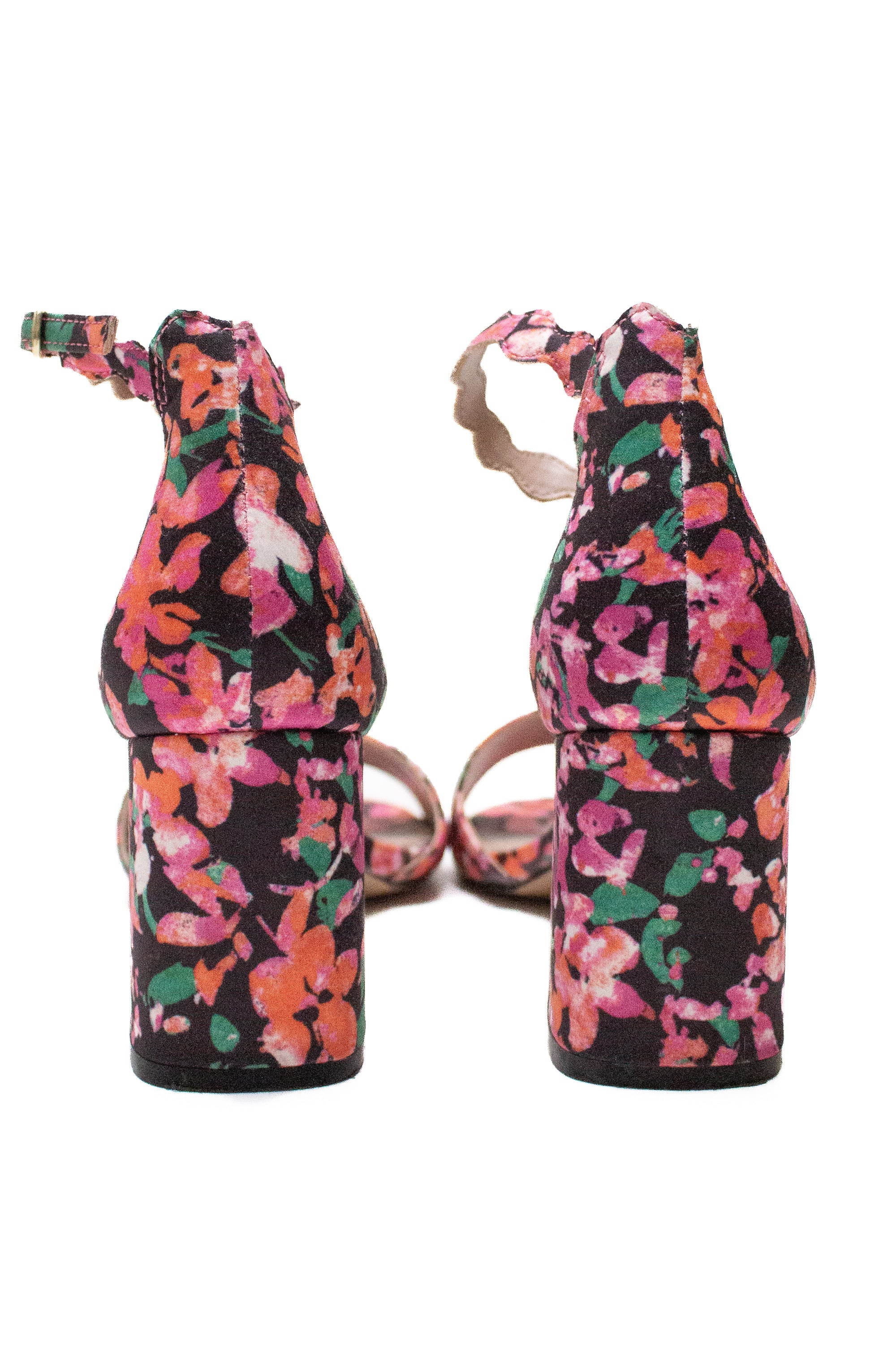 Betsey Johnson Floral Print Block Heel Pumps Sz 8M