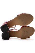 Betsey Johnson Floral Print Block Heel Pumps Sz 8M