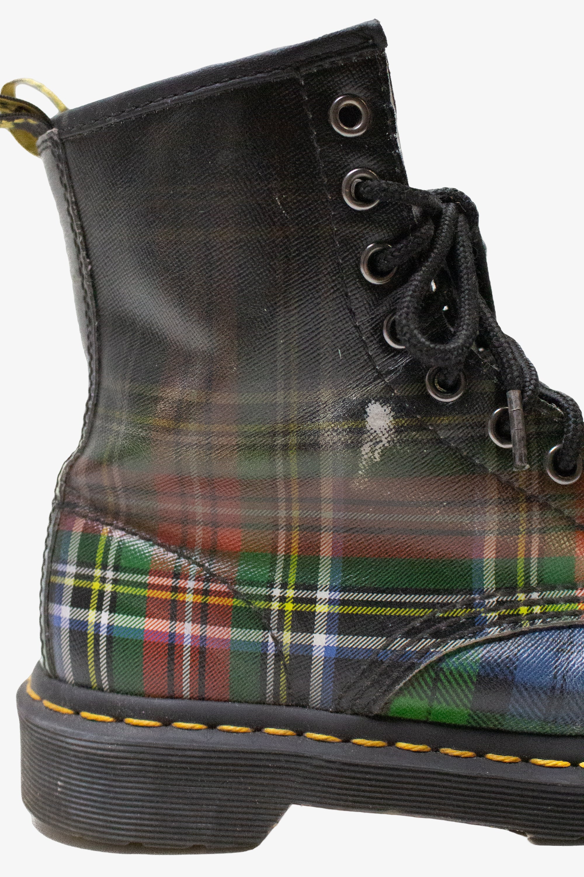 Dr. Martens 1460 Tartan Plaid Leather Lace Up Boots Women's Sz 5