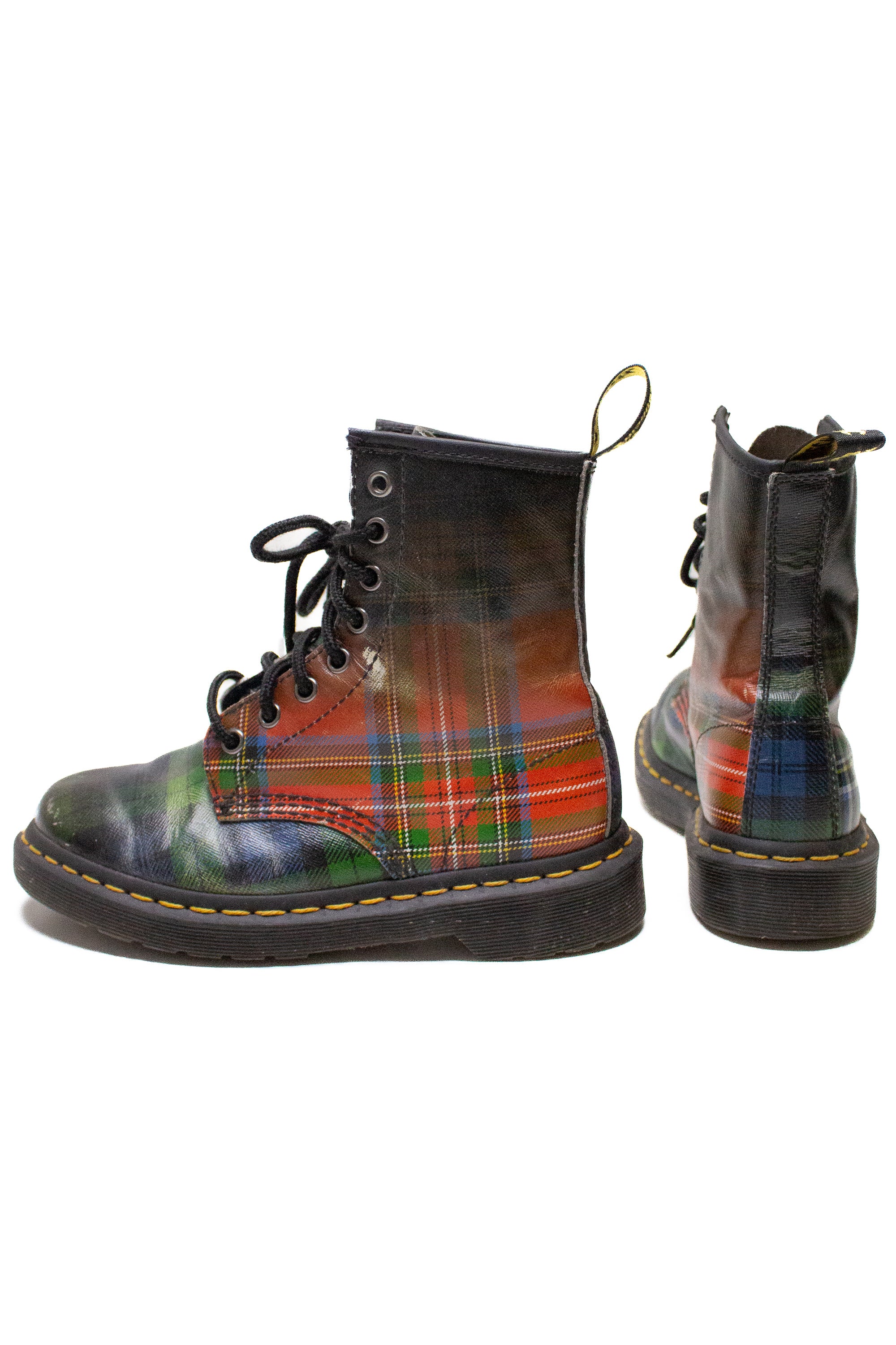 Dr. Martens 1460 Tartan Plaid Leather Lace Up Boots Women's Sz 5