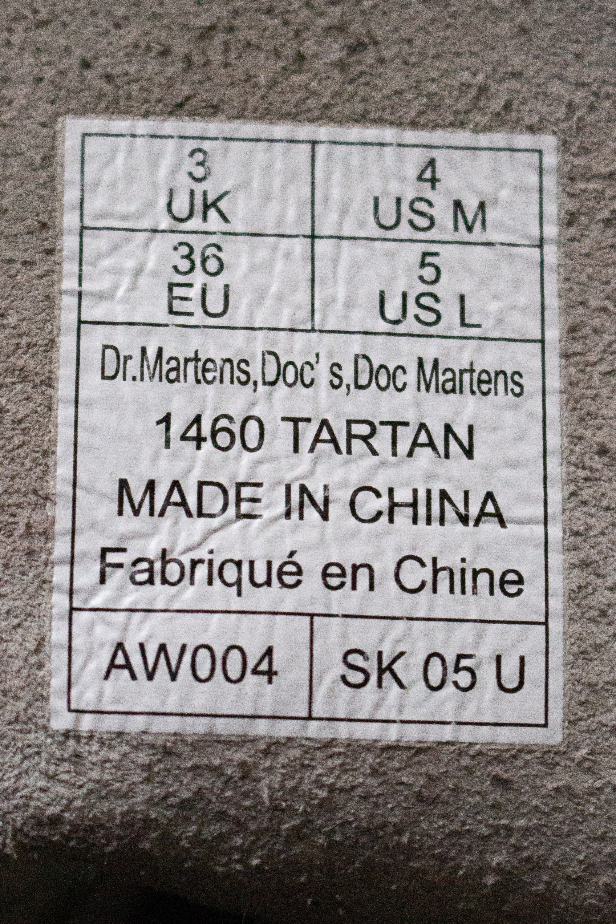 Dr. Martens 1460 Tartan Plaid Leather Lace Up Boots Women's Sz 5