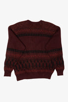 Vintage Burgundy "English Country Club" Jean Legalli Embroidered Sweater (1990s)