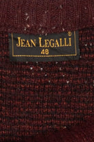Vintage Burgundy "English Country Club" Jean Legalli Embroidered Sweater (1990s)