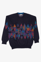 Vintage Navy Blue Navigare Geometric Graphic Sweater (1990s)
