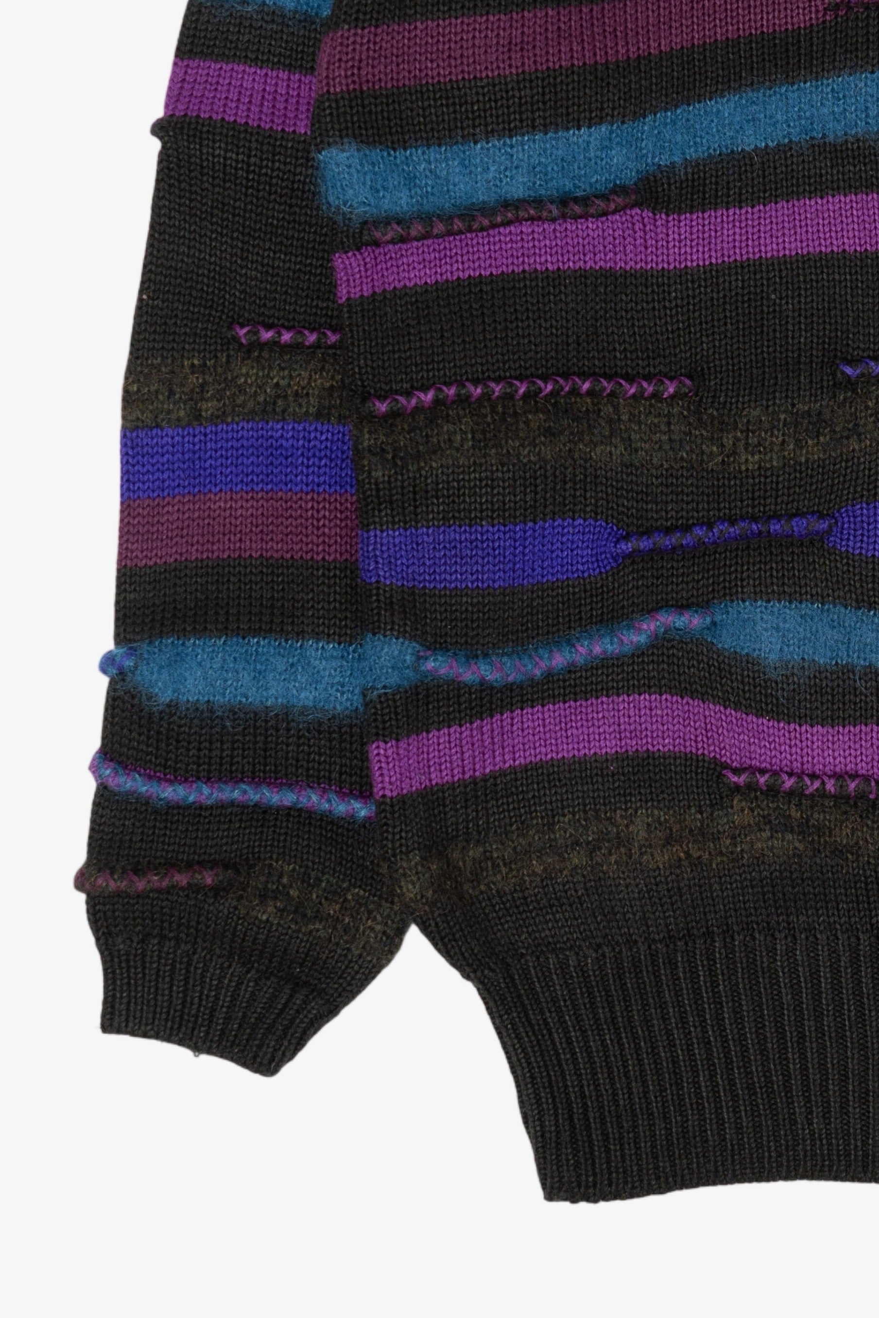 Vintage Striped Textured Knit Pronto Moda Sweater (1980s)