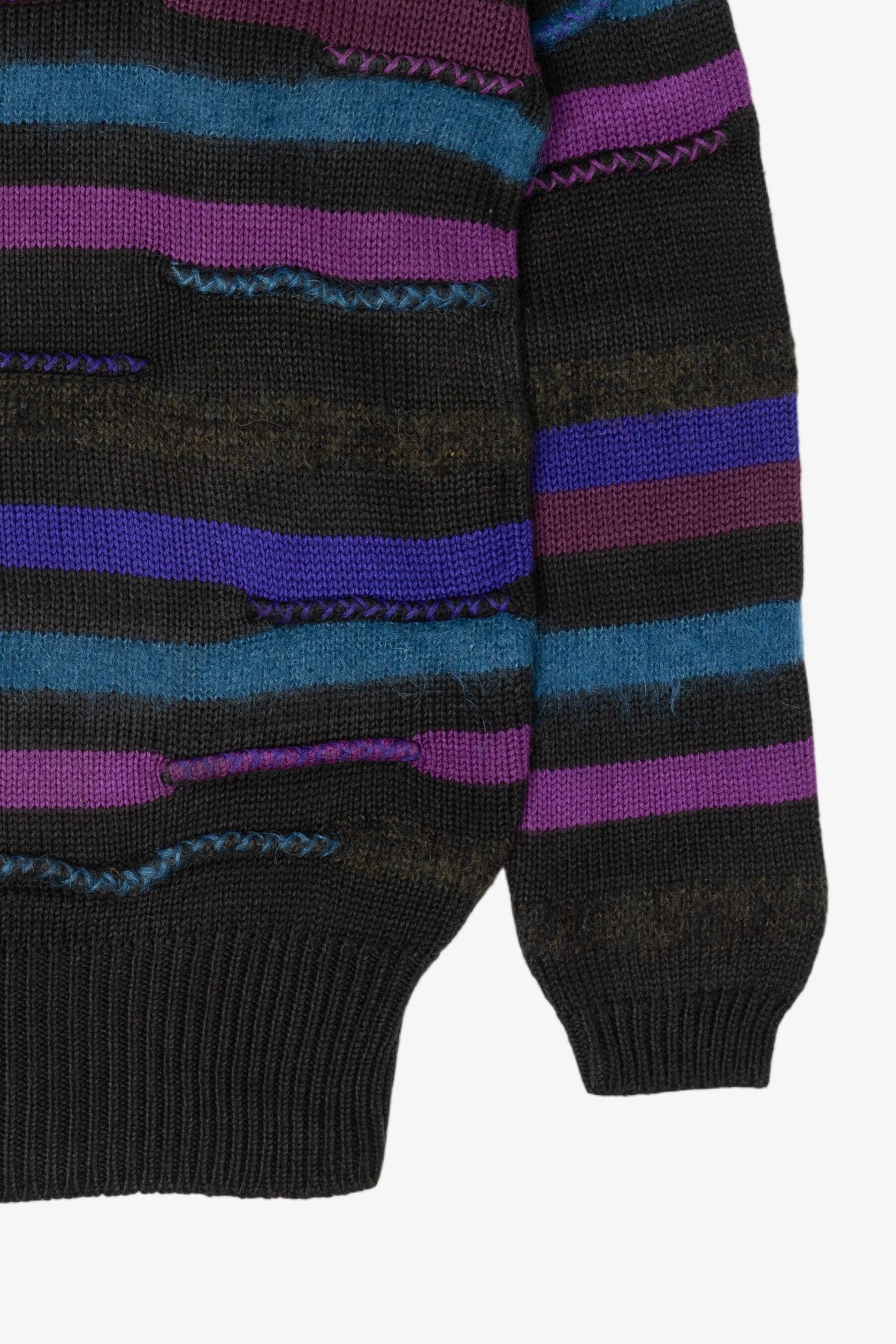 Vintage Striped Textured Knit Pronto Moda Sweater (1980s)