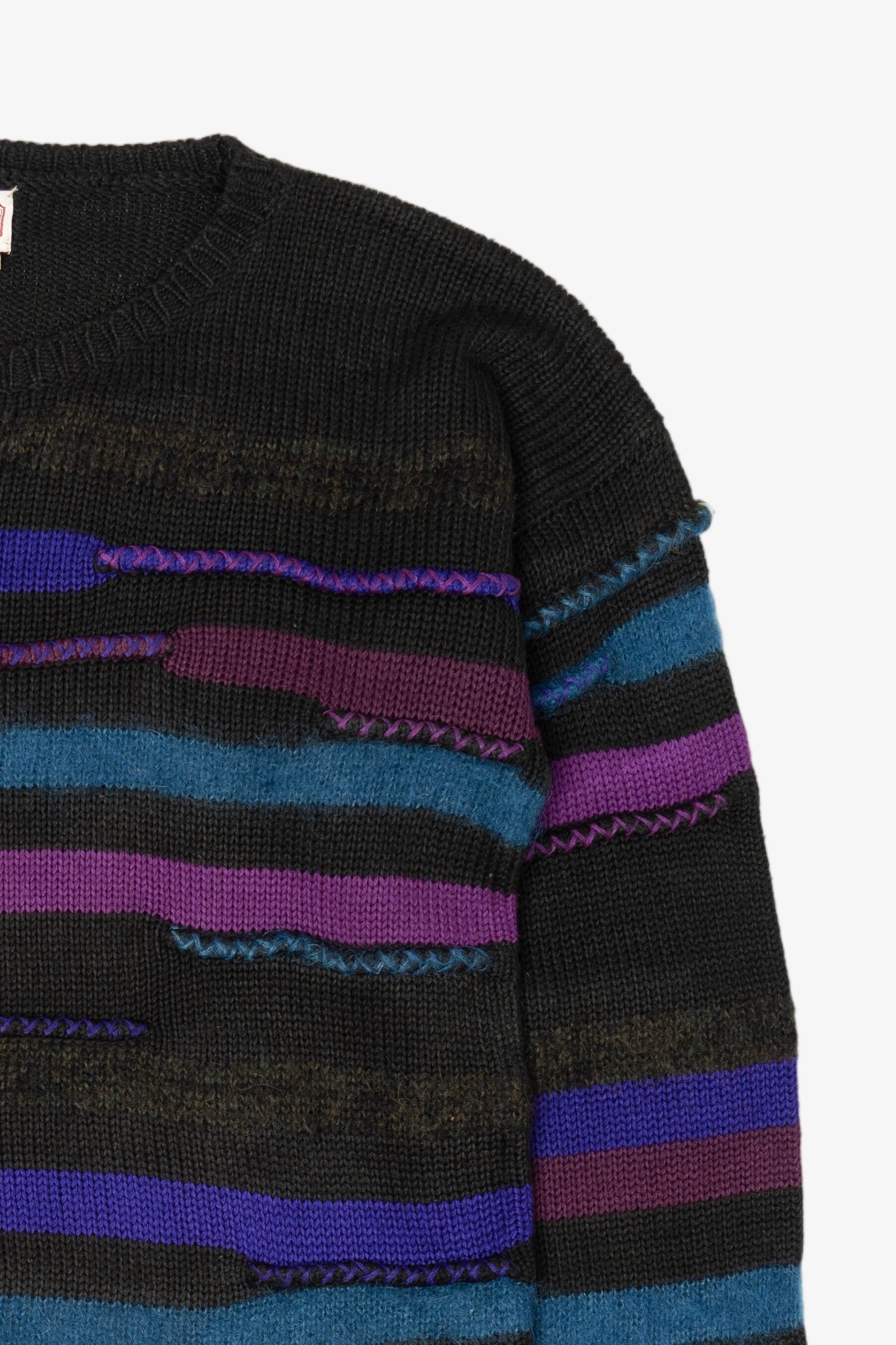 Vintage Striped Textured Knit Pronto Moda Sweater (1980s)