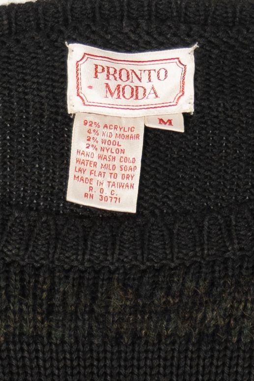 Vintage Striped Textured Knit Pronto Moda Sweater (1980s)