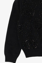 Vintage Black Liz Claiborne Bead Embroidered Sweater (1990s)