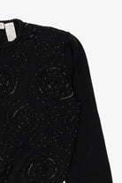 Vintage Black Liz Claiborne Bead Embroidered Sweater (1990s)