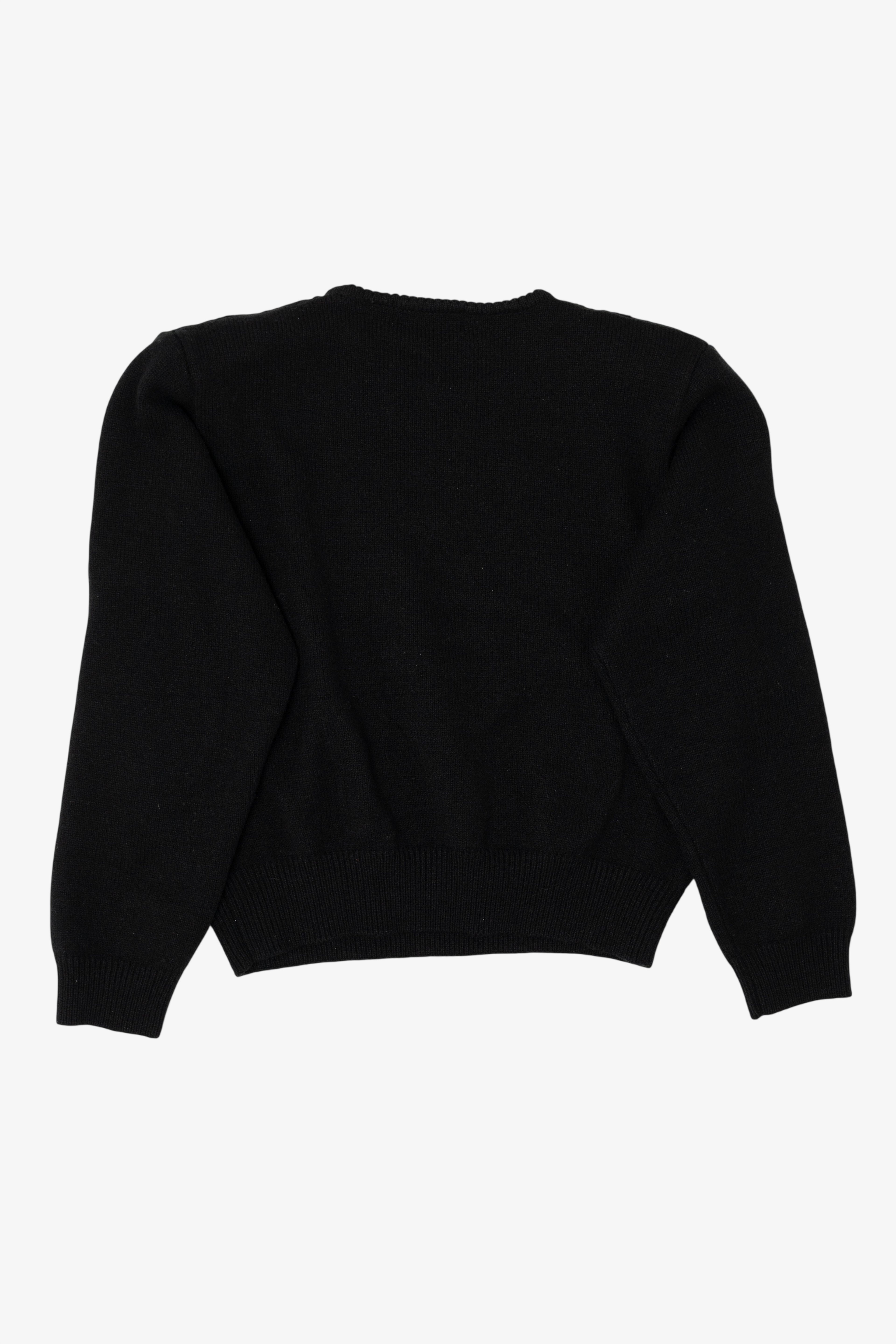 Vintage Black Liz Claiborne Bead Embroidered Sweater (1990s)