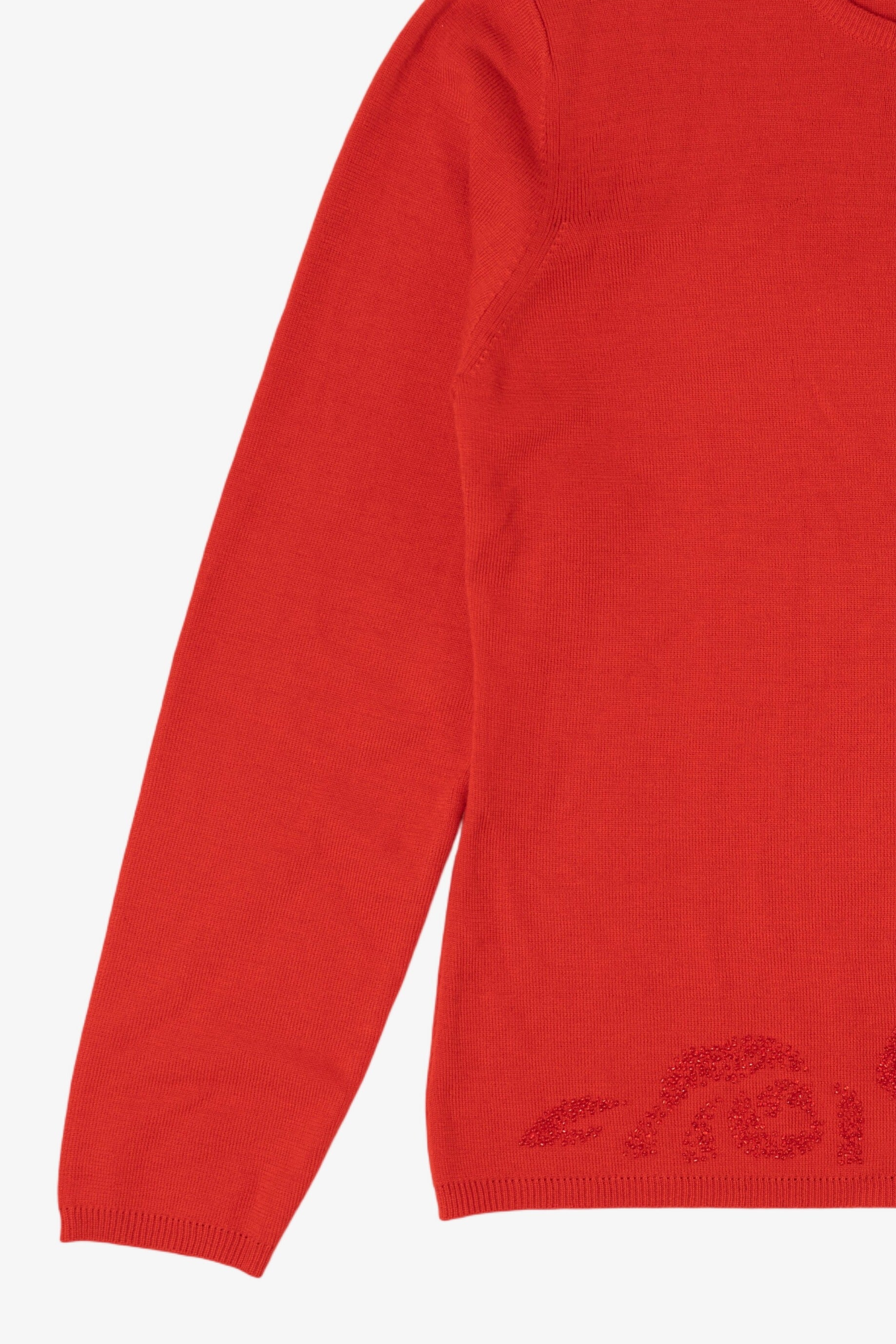 Vintage Red I.K.C Bead Embroidered Sweater (1990s)