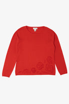 Vintage Red I.K.C Bead Embroidered Sweater (1990s)
