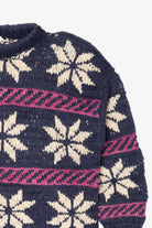 Vintage Navy Blue Snowflake Pattern Reywear Sweater (1980s)