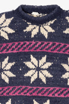 Vintage Navy Blue Snowflake Pattern Reywear Sweater (1980s)