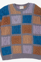 Vintage Hand Knit Lintex Patchwork Sweater (1980s)