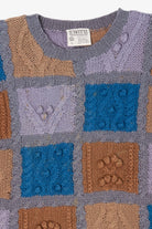 Vintage Hand Knit Lintex Patchwork Sweater (1980s)