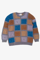 Vintage Hand Knit Lintex Patchwork Sweater (1980s)