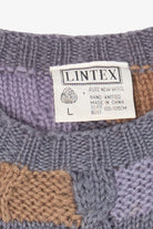 Vintage Hand Knit Lintex Patchwork Sweater (1980s)