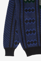 Vintage Blue Geometric Jackie Vital Sweater (1980s)