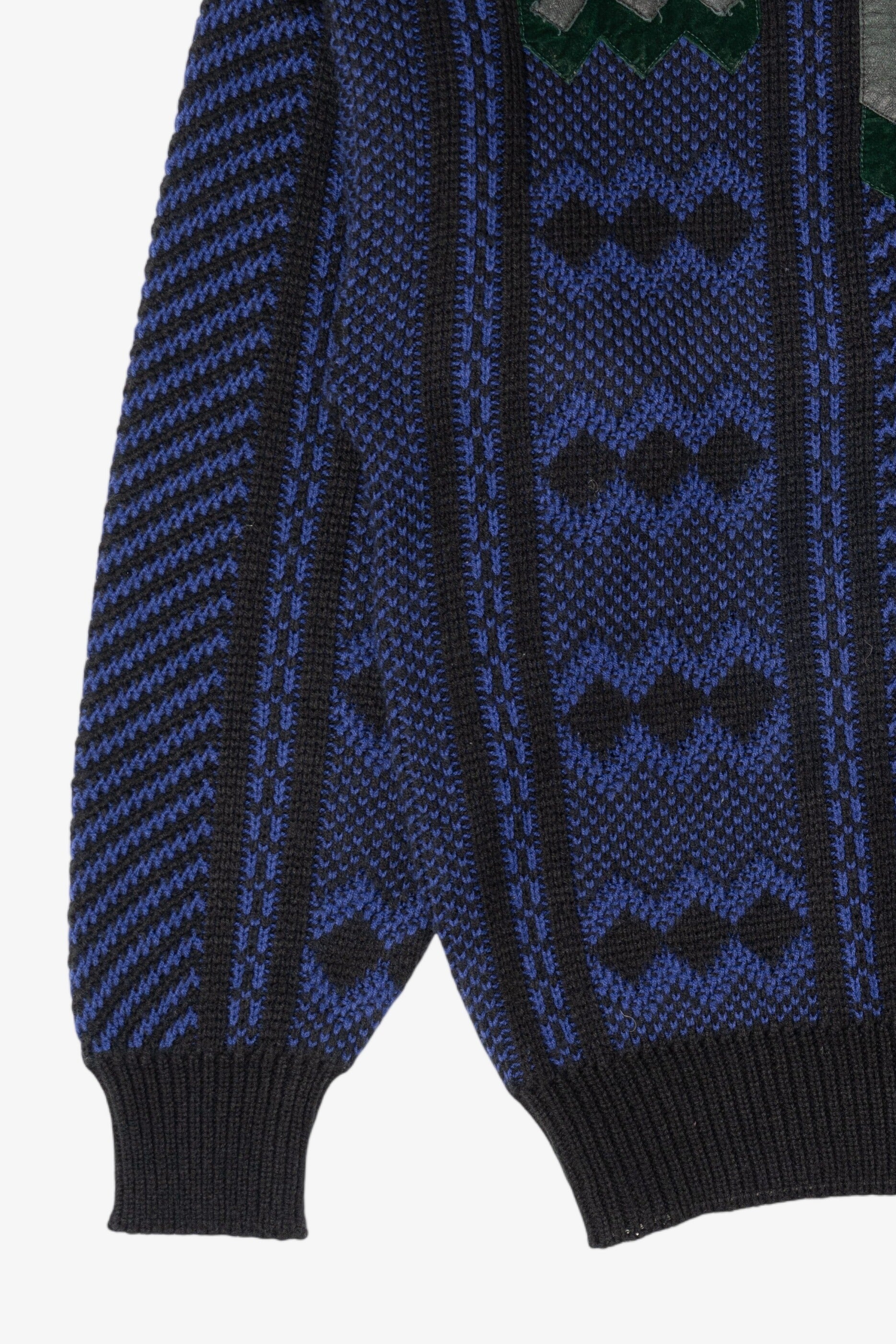 Vintage Blue Geometric Jackie Vital Sweater (1980s)