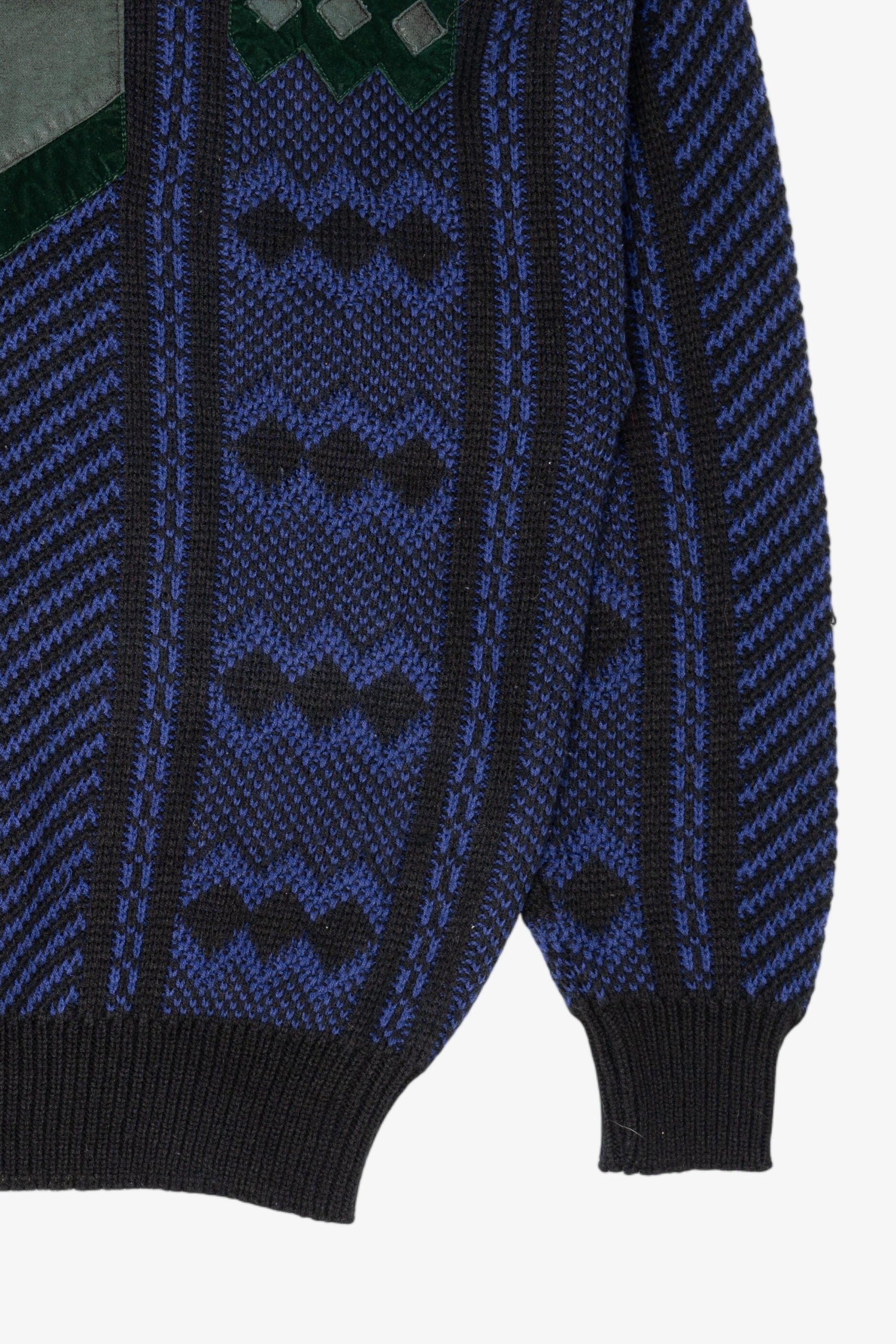 Vintage Blue Geometric Jackie Vital Sweater (1980s)