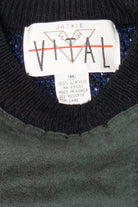 Vintage Blue Geometric Jackie Vital Sweater (1980s)