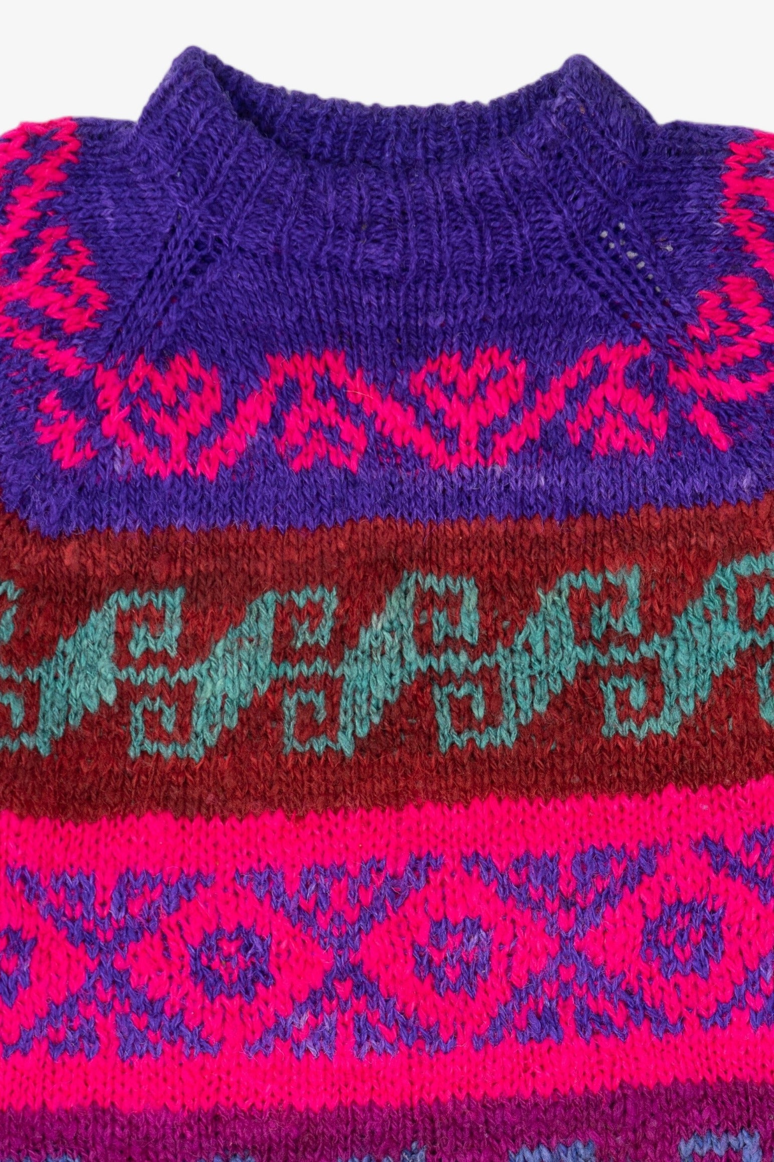 Vintage Distressed Colorful Artesians Incaica Fair Isle Sweater (1980s)