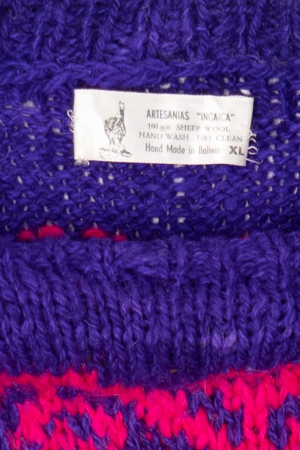 Vintage Distressed Colorful Artesians Incaica Fair Isle Sweater (1980s)