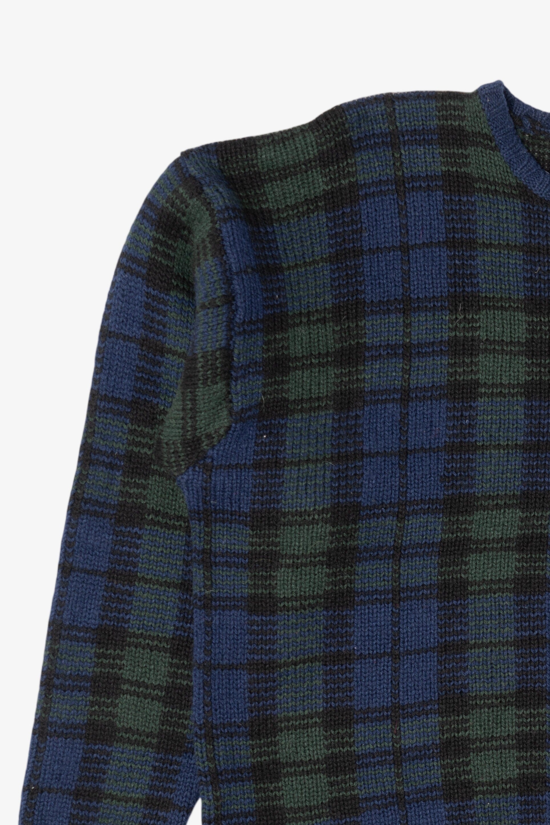 Vintage Navy Blue Plaid Britches Sweater (1990s)
