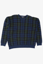 Vintage Navy Blue Plaid Britches Sweater (1990s)