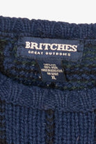 Vintage Navy Blue Plaid Britches Sweater (1990s)