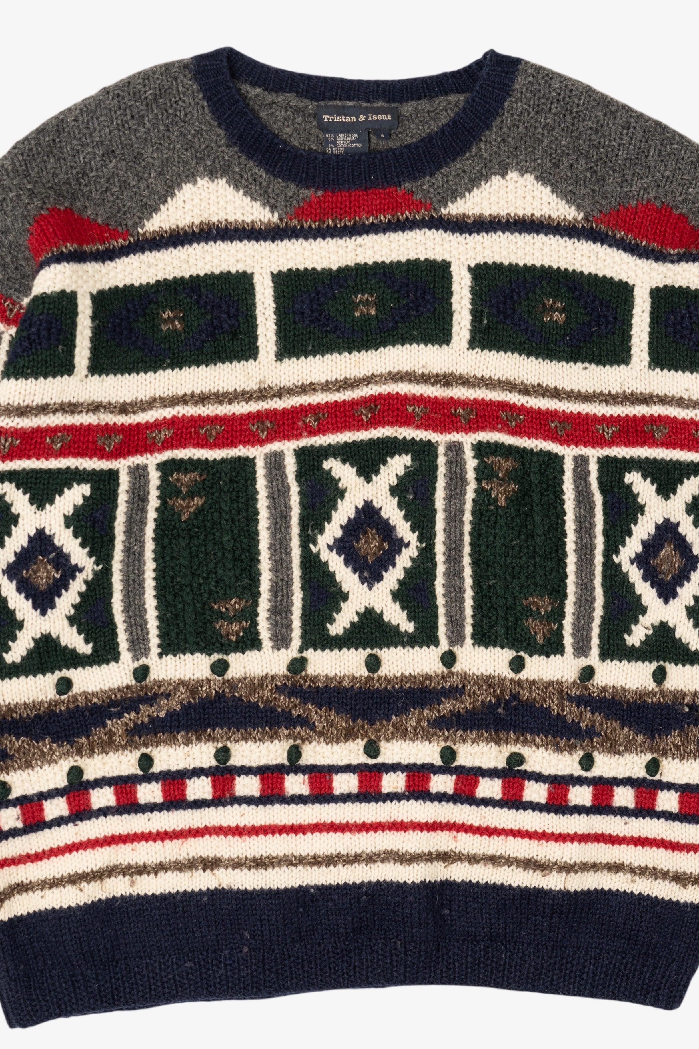 Vintage Tristan & Iseut Geometric Abstract Pattern Sweater (1990s)