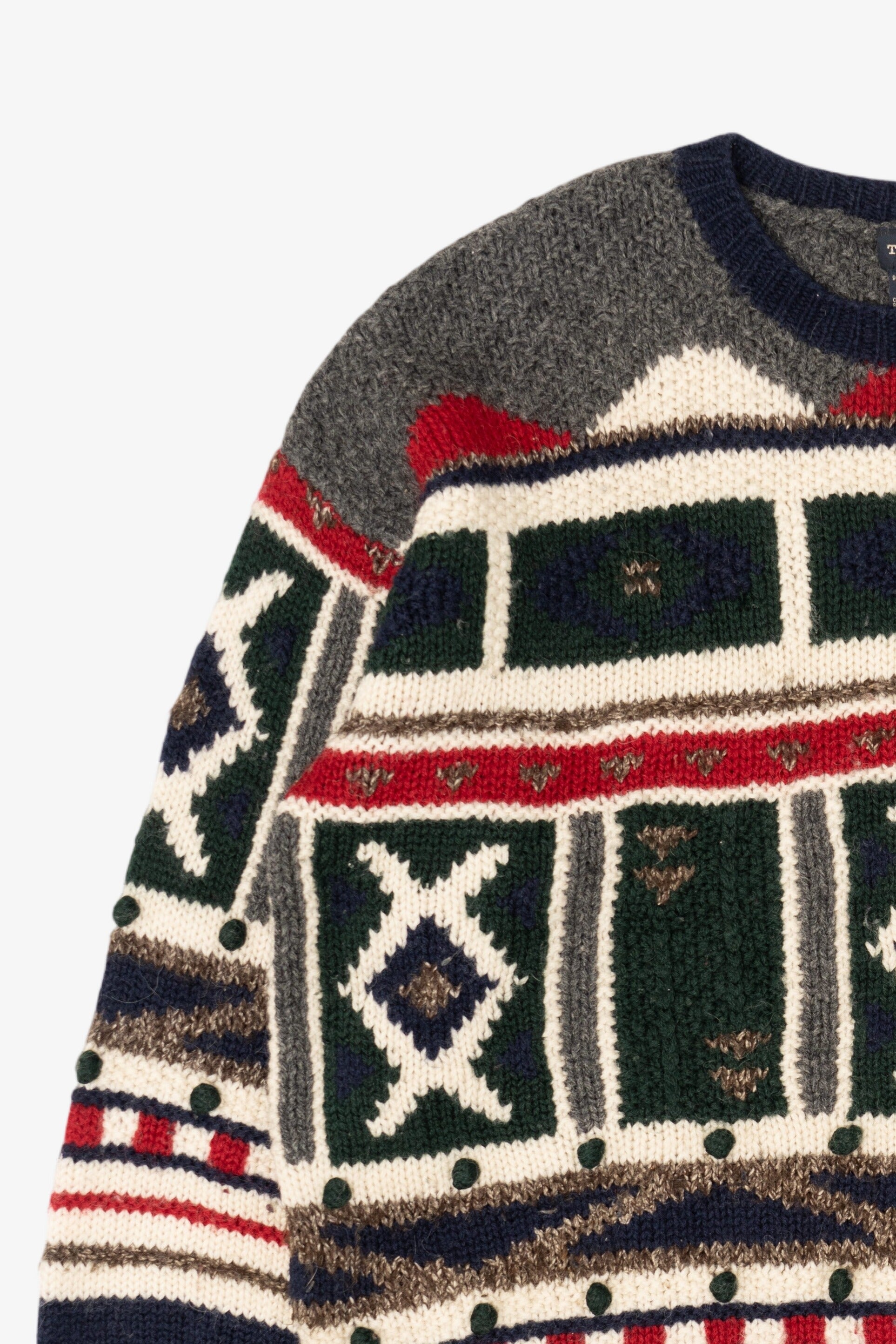 Vintage Tristan & Iseut Geometric Abstract Pattern Sweater (1990s)