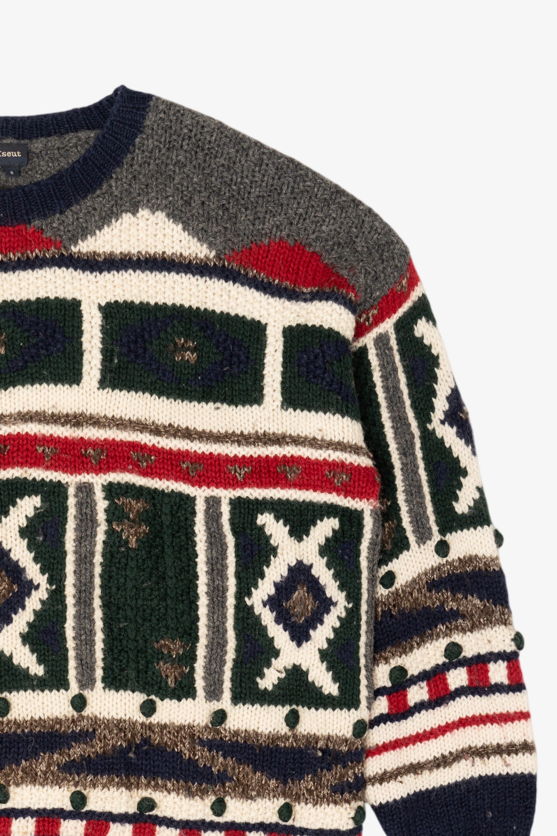 Vintage Tristan & Iseut Geometric Abstract Pattern Sweater (1990s)