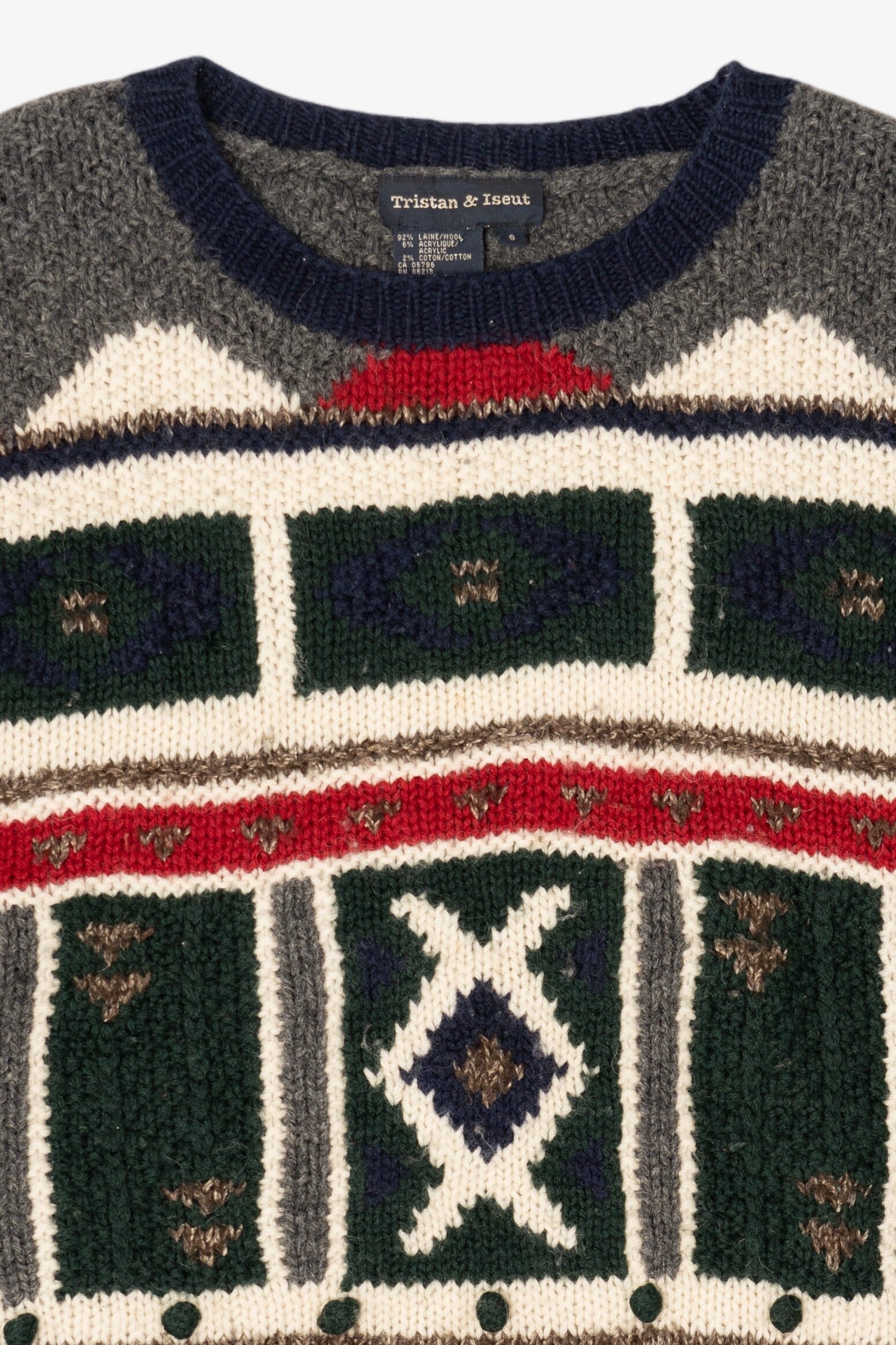 Vintage Tristan & Iseut Geometric Abstract Pattern Sweater (1990s)