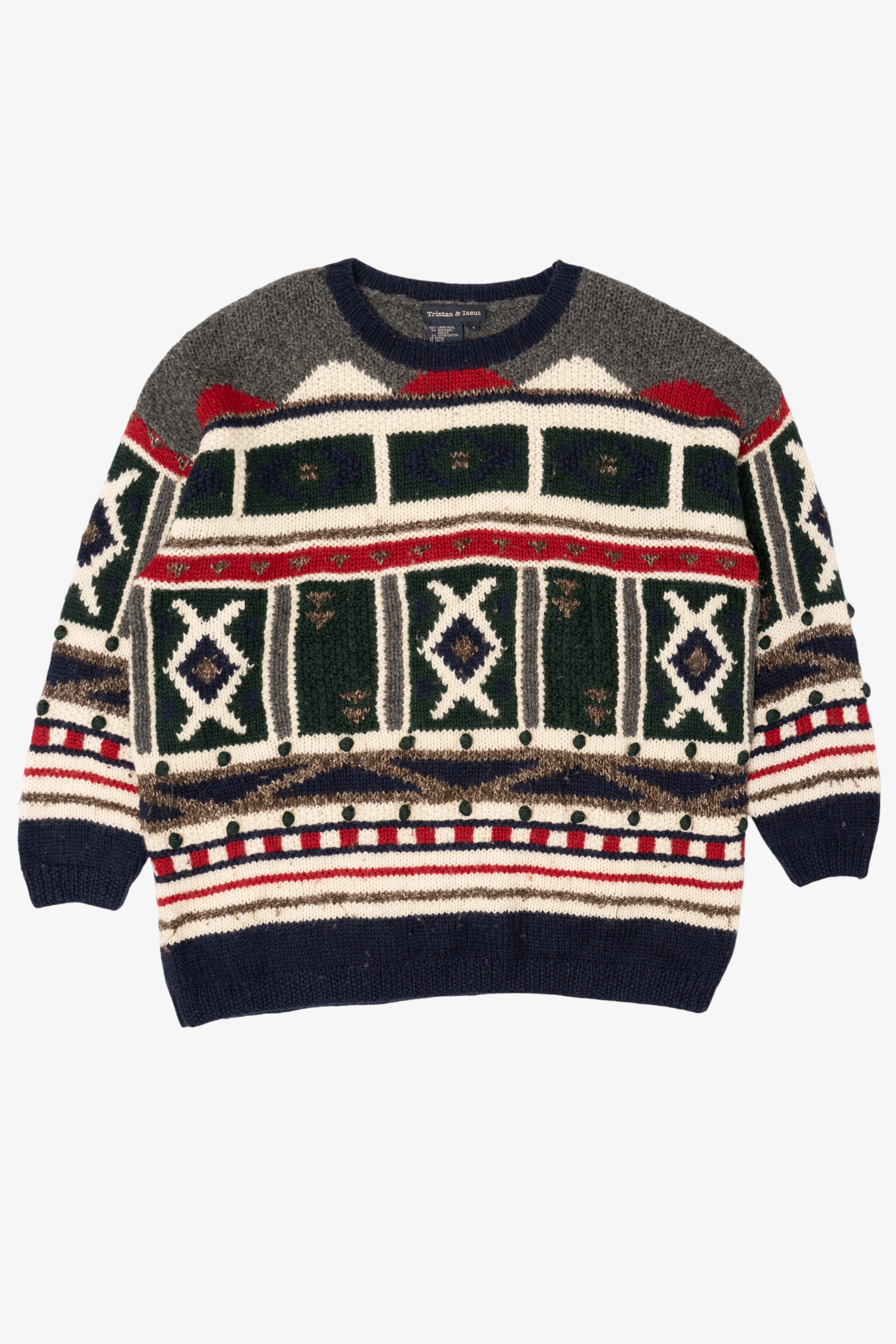 Vintage Tristan & Iseut Geometric Abstract Pattern Sweater (1990s)