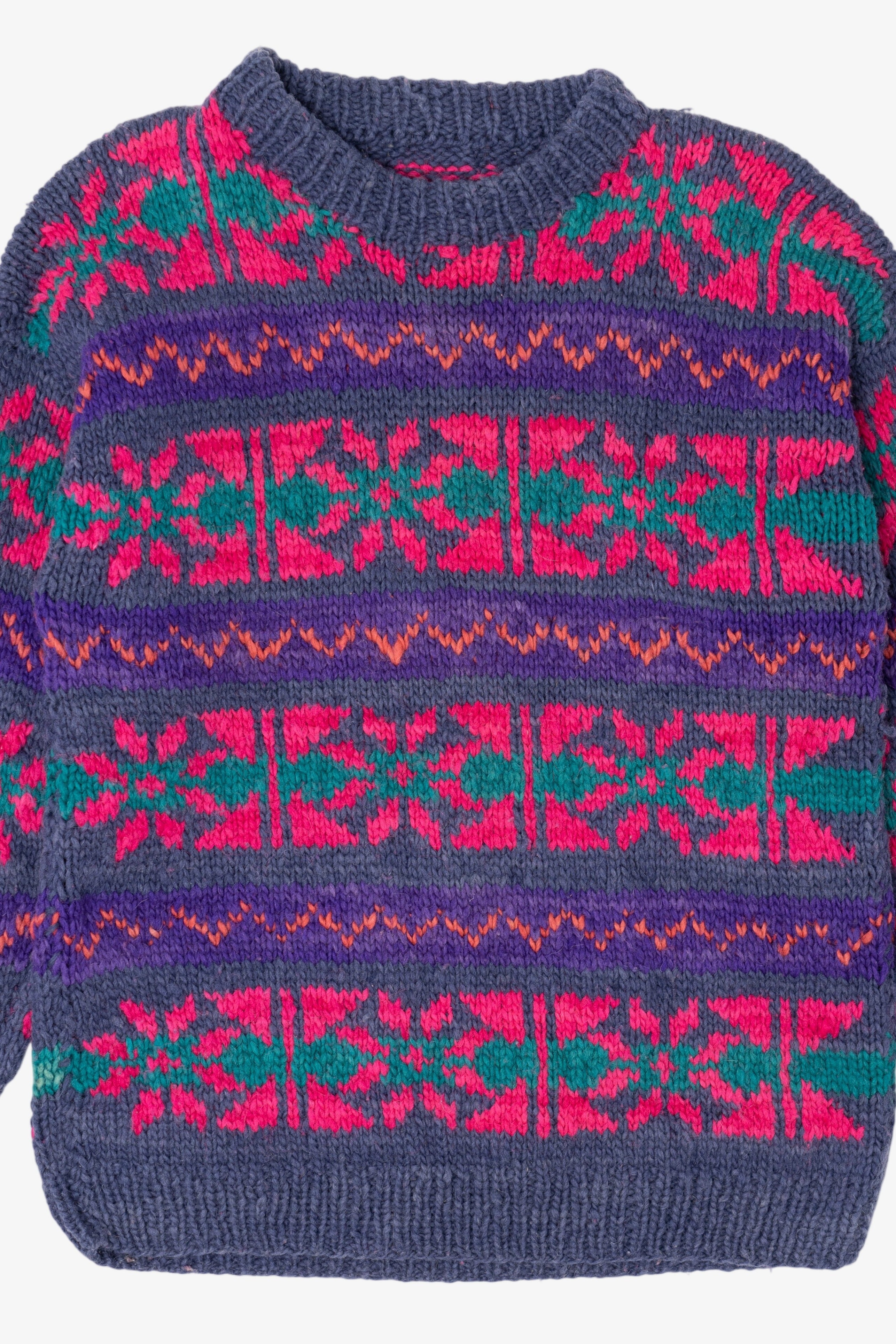 Vintage Purple Geometric Fair Isle Sweater (1980s)