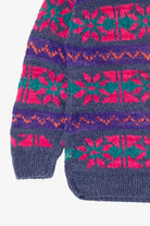Vintage Purple Geometric Fair Isle Sweater (1980s)
