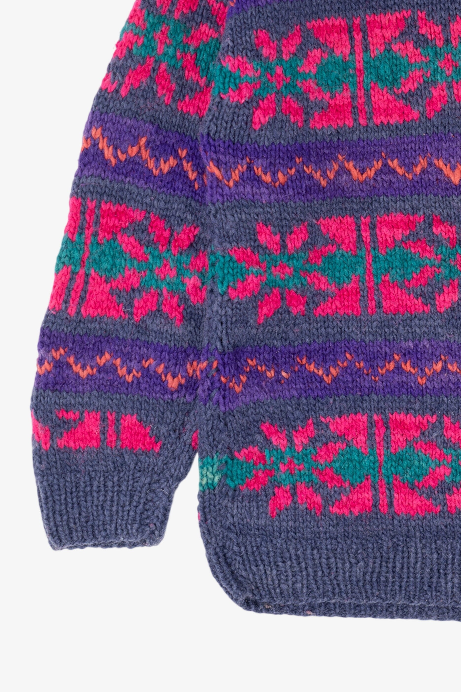 Vintage Purple Geometric Fair Isle Sweater (1980s)